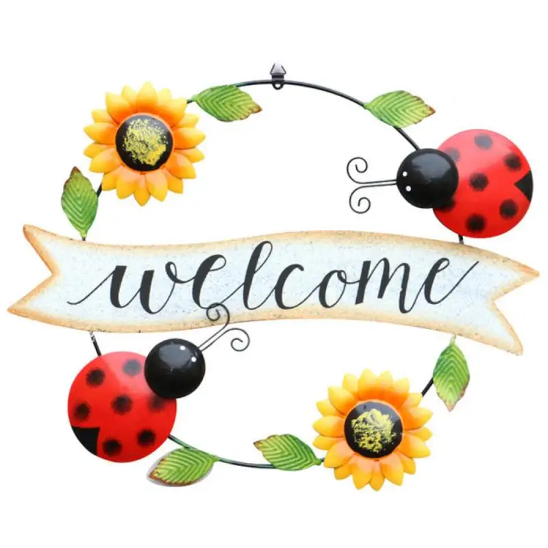 

1Pcs Metal Sunflower Beetle Ornaments Bee Welcome Sign Wall Decor Outdoor Garden Hanging Ornaments Garden Decor Plaques Signs