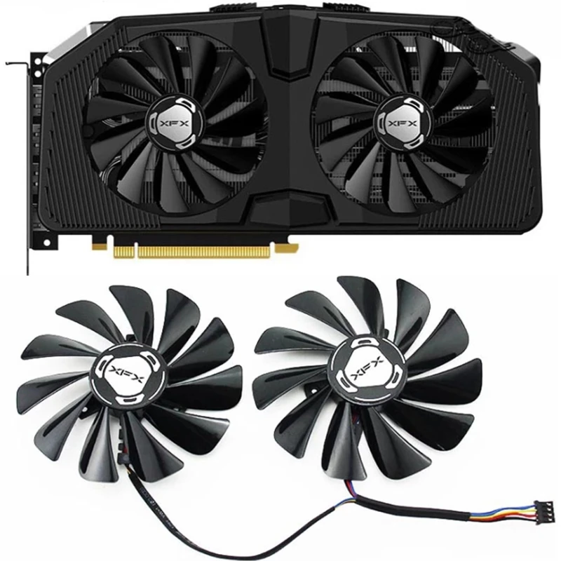 Новый вентилятор для графической карты 2 шт. 95 мм 4 контакта XFX Radeon RX 5600 XT RAW II 5700 |