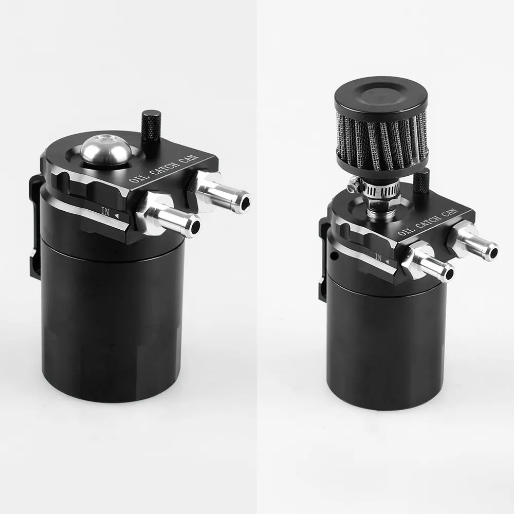 

300ML Oil Catch Reservoir Breather Can Tank with Filter Kit Cylinder Aluminum Engine oil can