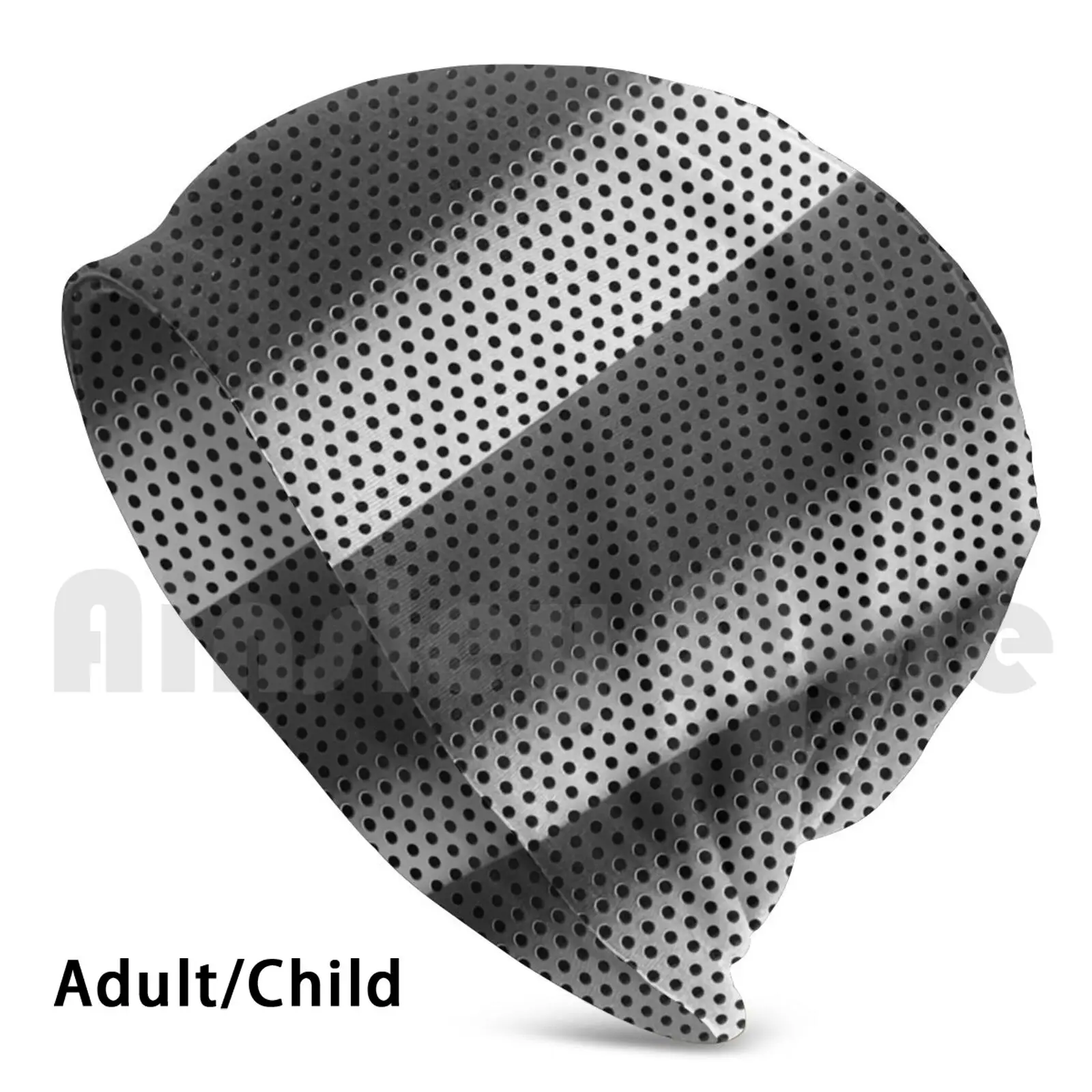 

White And Black Polka-Dot Fabric Beanies Pullover Cap Comfortable White Black Polka Dot Dots Polka Dot Shadow