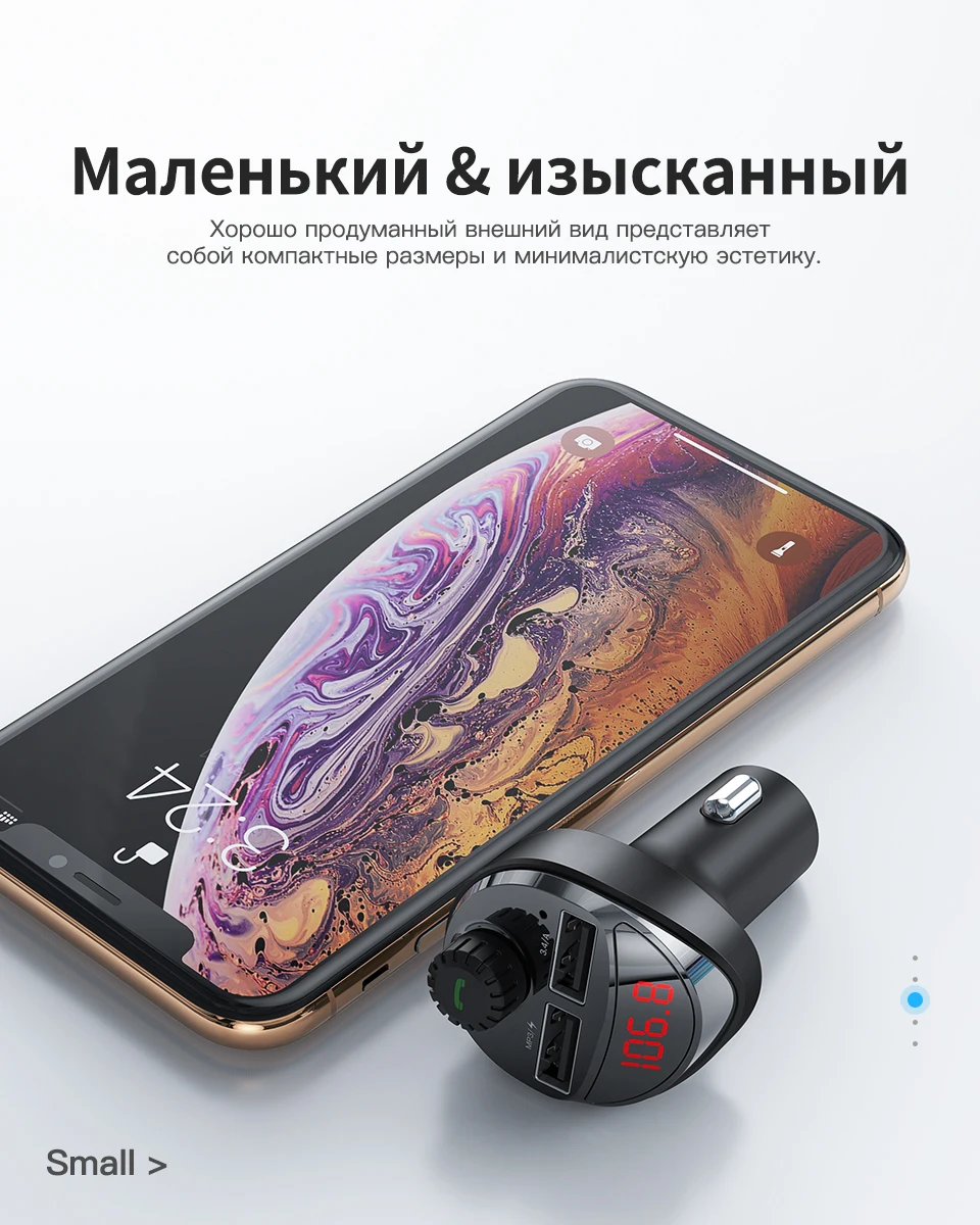 KUULAA автомобильное зарядное устройство с fm-передатчиком Bluetooth приемник аудио MP3 плеер TF карта Автомобильный комплект 3.4A двойное автомобильное usb-устройство для зарядки телефона
