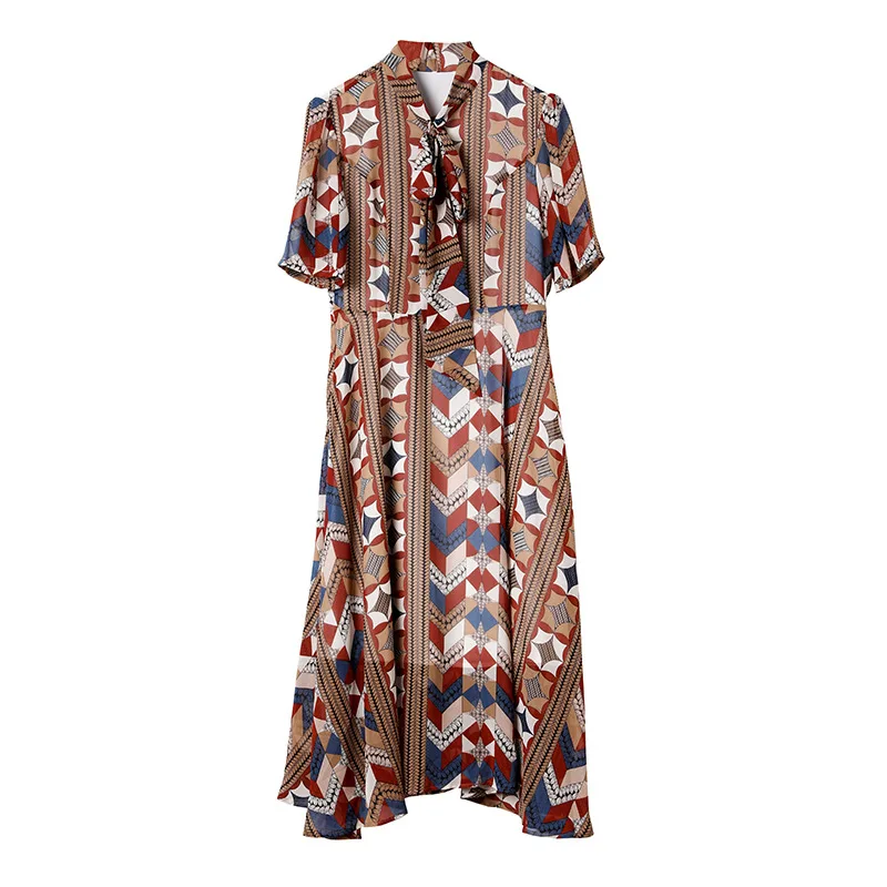 

Women's 2021 summer new fashion temperament celebrity niche design geometric printing waist length skirt