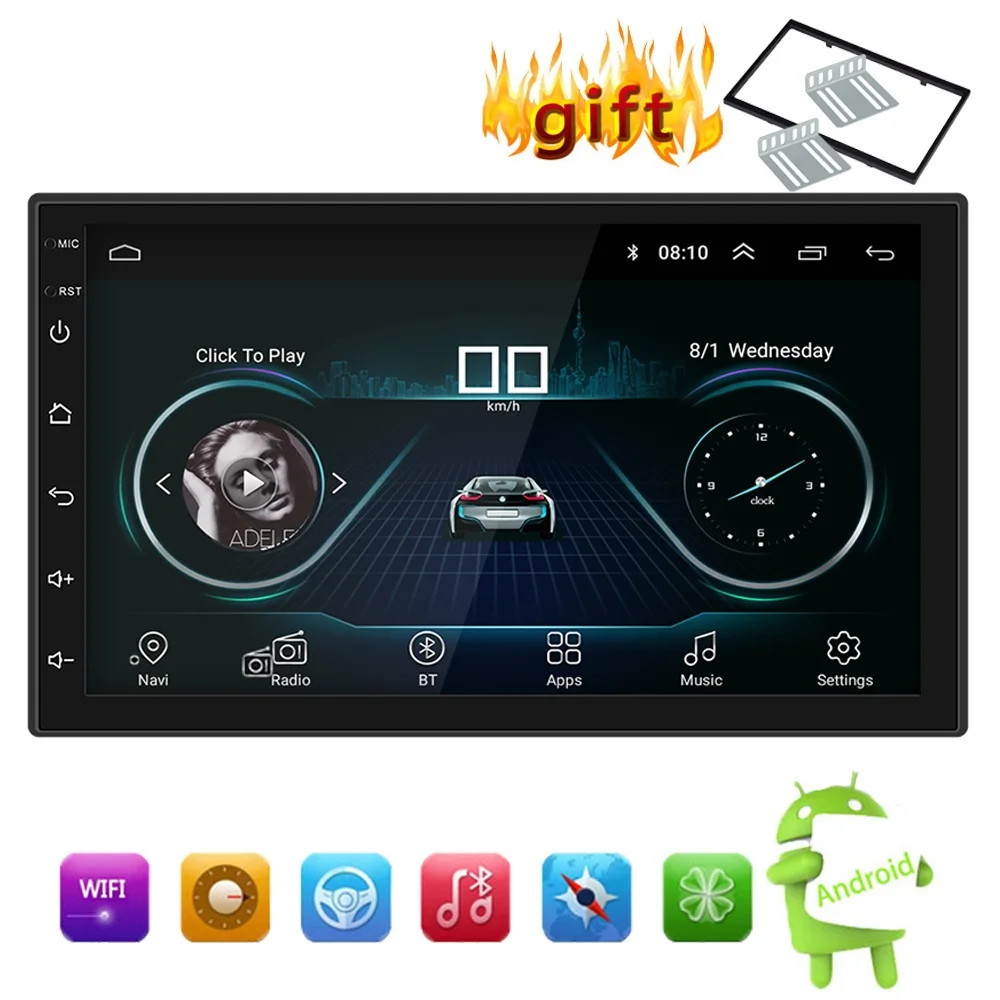 7 дюймов Android 8.1Car Bluetooth MP5 плеер стерео радио gps навигации с разъемом подачи