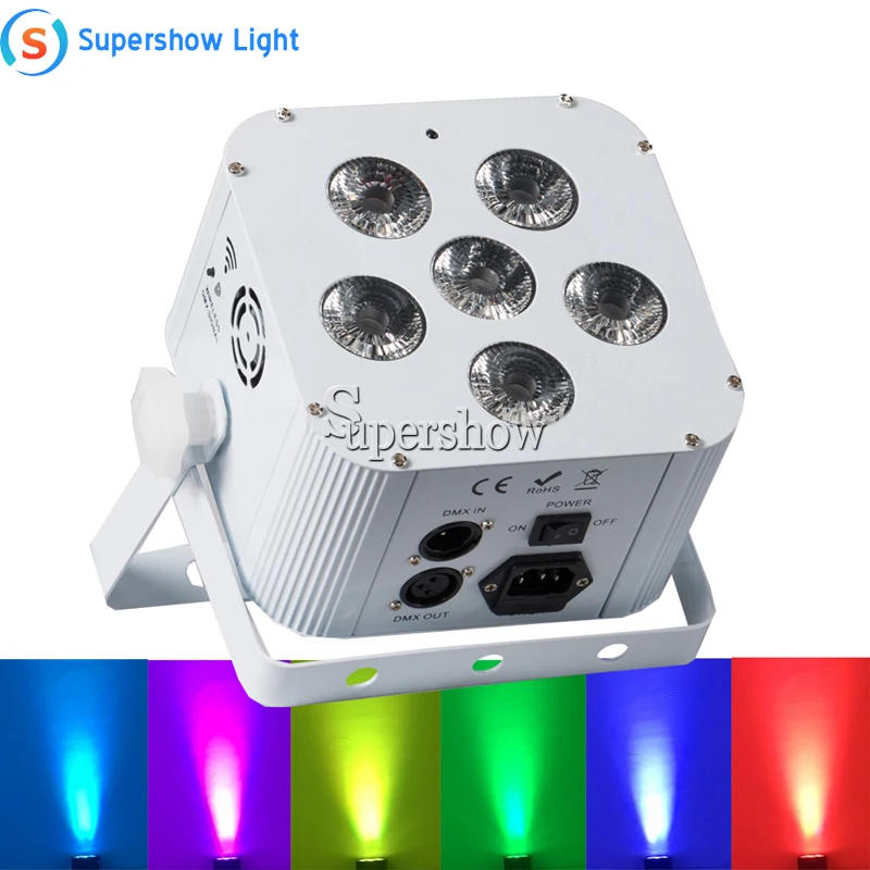 10 шт./лот с чехлом 6x18 Вт RGBWA UV 6 в 1 беспроводной DMX и ИК пульт дистанционного