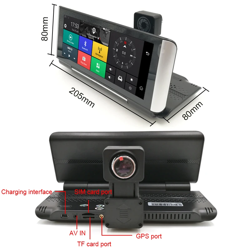 Автомобильный видеорегистратор Anfilite 6 86 дюйма 4G ADAS Android DDR 1 ГБ 16 Wi Fi Full hd 1080P gps