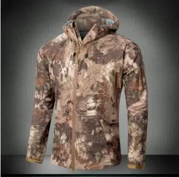 Men Woodland Digital Camouflage Jackets Outdoor Waterproof Windproof Coats Military Warm Fleece Tactical Softshell Jacket - Цвет: Nomad