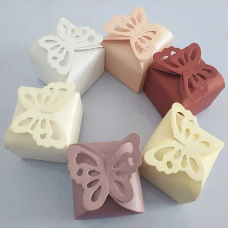 10 шт. подарочные коробки в виде бабочек с лазерной резкой|Подарочные сумки и