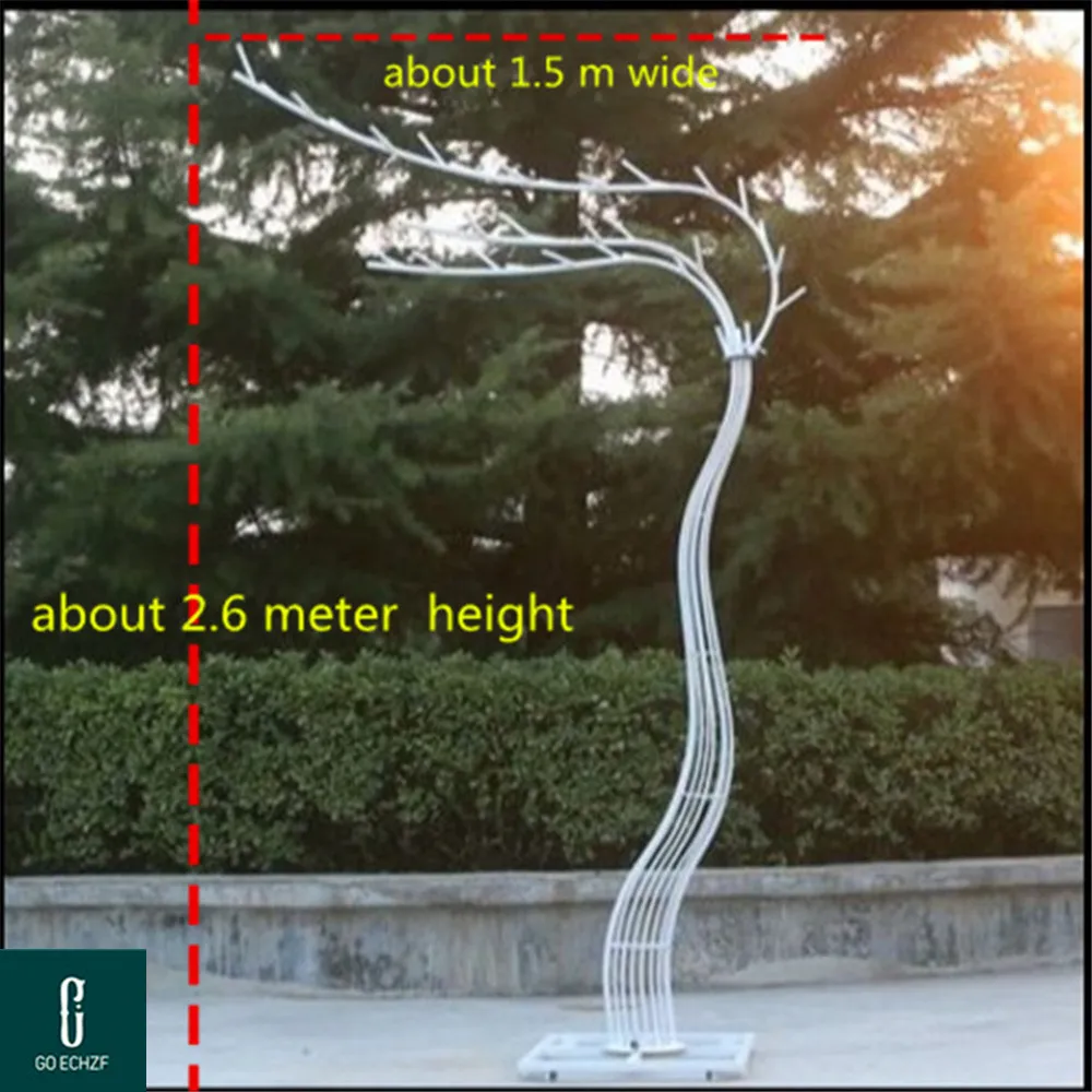

2.6M Height Artificial Cherry Blossom Tree Roman Column Road Leads Wedding Mall Opened Props Iron Art Flower Doors
