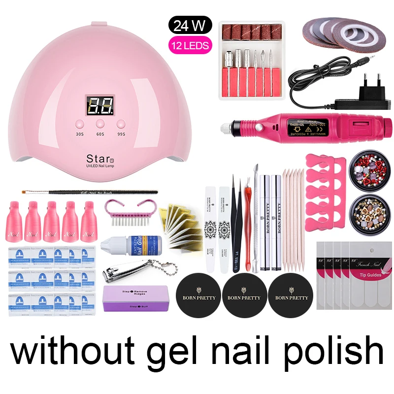 BORN PRETTY набор гель для ногтей УФ светодиодная лампа Сушилка наращивания Гель-лак