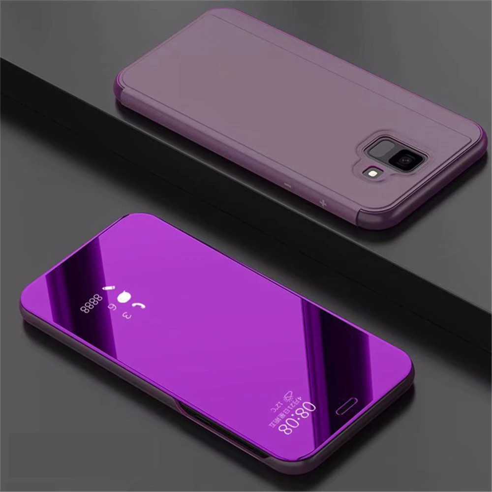 Роскошный зеркальный Чехол-книжка для Samsung Galaxy A6 A7 A8 A9 A12 A22 A32 A42 A52 A72 J5 J7 J4 J6 Plus J8 2018 |