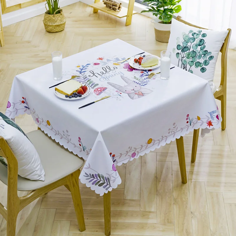 Прямоугольная скатерть из искусственной кожи водонепроницаемая пластиковая для