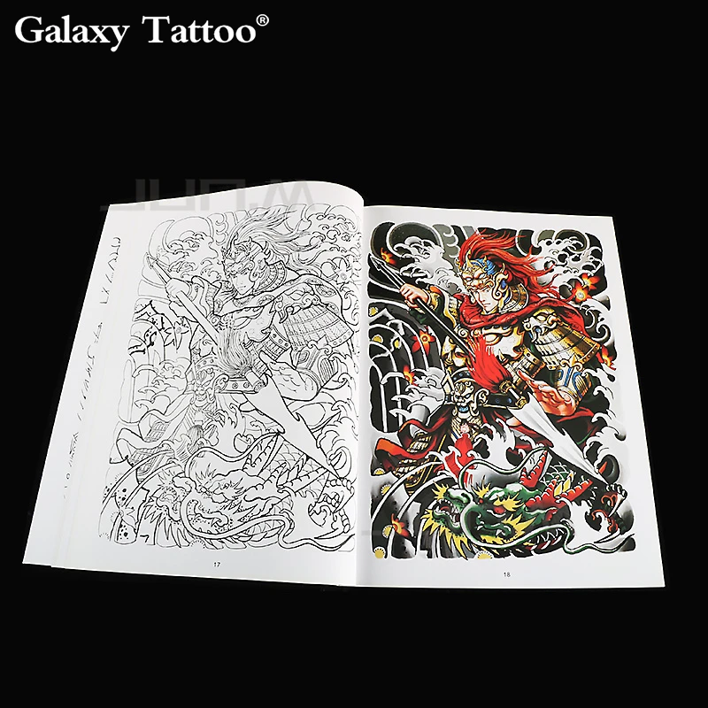 

Tattoo Book Pattern Painting Color Sketch Contrast color Myth Legend Story Image Human tattoo Art 42 Pages tattoo equipment