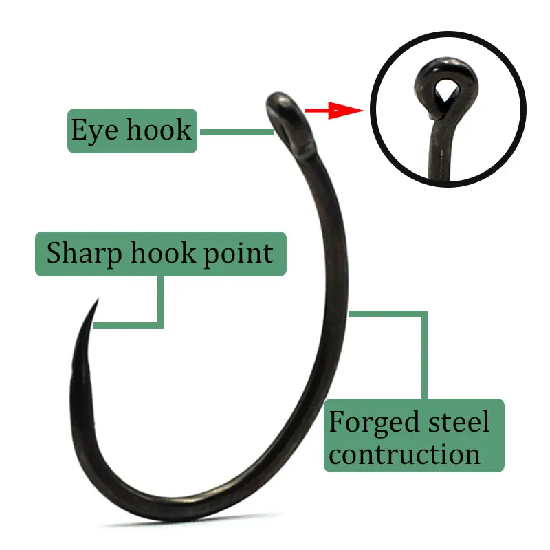 30 шт. рыболовные крючки из высокоуглеродистой стали с ПТФЭ покрытием | Спорт и