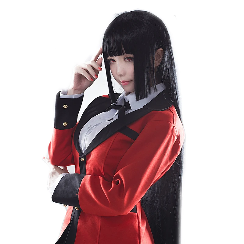 

Парик Kakegurui Yumeko Jabami для косплея костюм черный длинный прямой термостойкий синтетический волос Perucas аниме ролевые игры парик