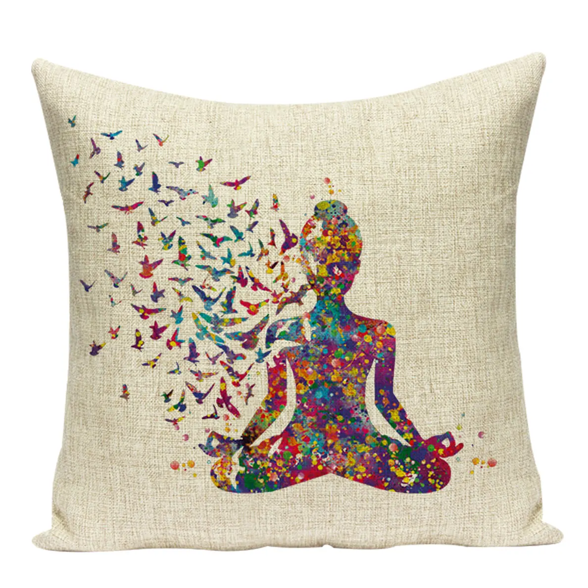 

Creative Southeast Zen Digital Printed Pillowcase Folk Style Watercolor Cushions Decorative Pillow Home Decor Sofa Throw Pillows