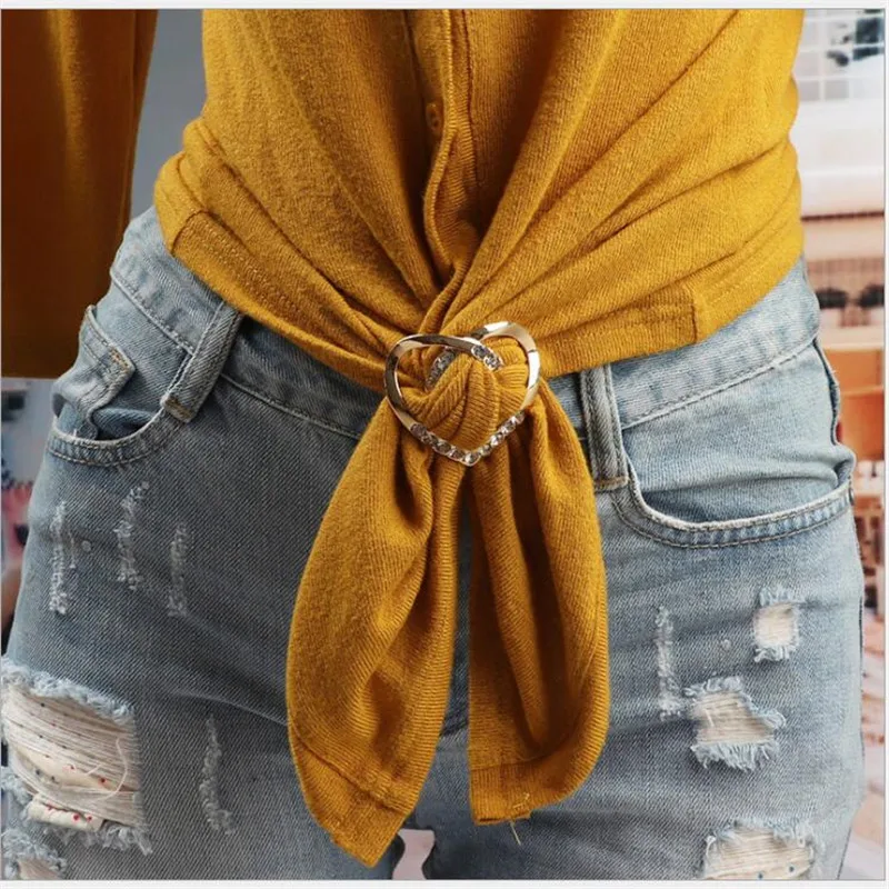 Зажим для футболки модный металлический зажим декоративный шелковый шарф кольцо