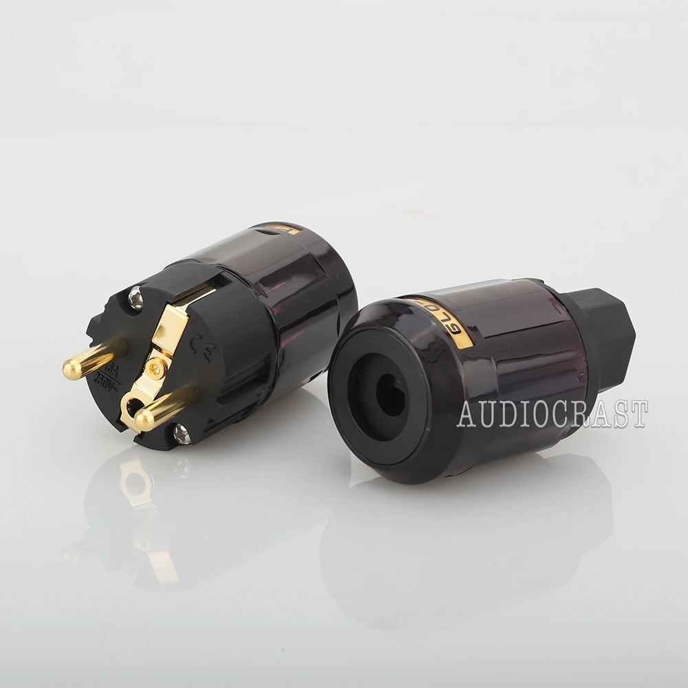 Привет конец пара P-079E+ C079 24k позолоченный ЕС разъем питания ac шнур питания Вилки