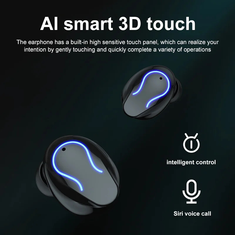 

Bluetooth Headphones TWS Wireless Earphone 9D Noise Reduction 3D Touch In-ear Earpiece Sports Waterproof Wireless Headset