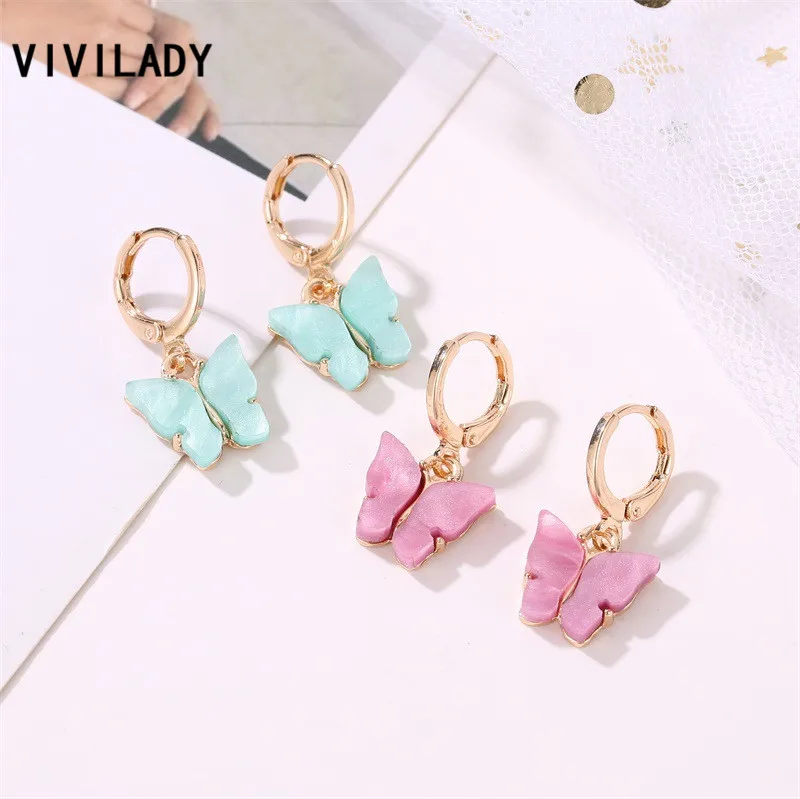 VIVILADY романтическая Милая красочная акриловая подвеска в виде бабочки Женская