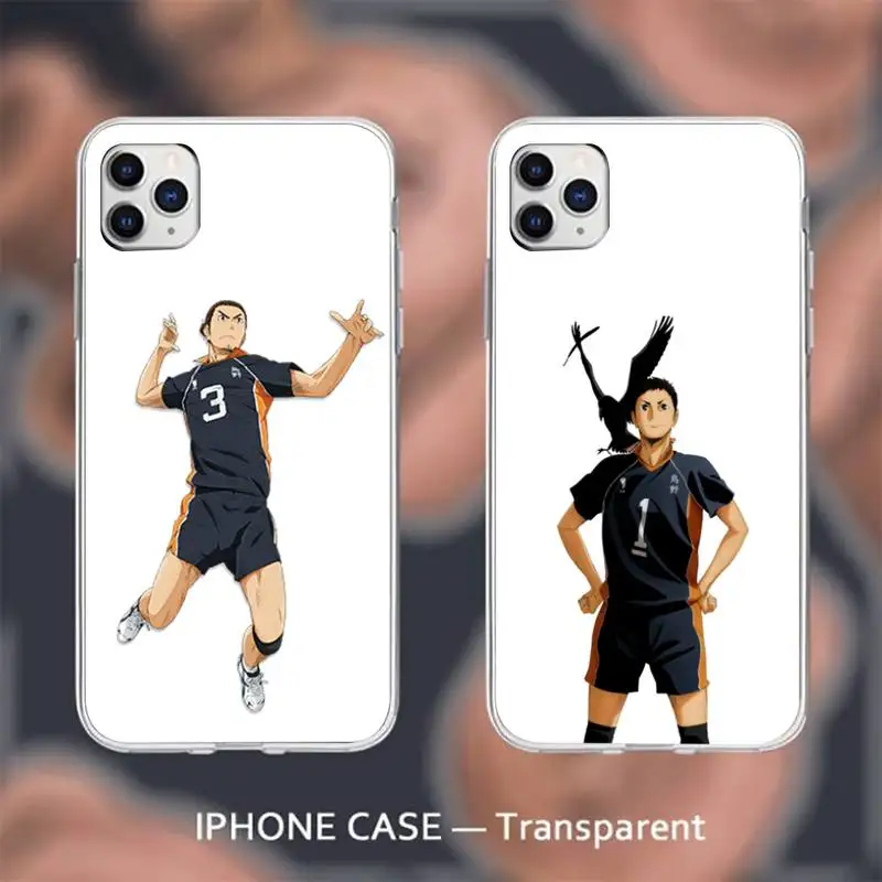 

Anime volleyball boy cut Phone Case Transparent for iPhone 6 7 8 11 12 s mini pro X XS XR MAX Plus cover funda shell