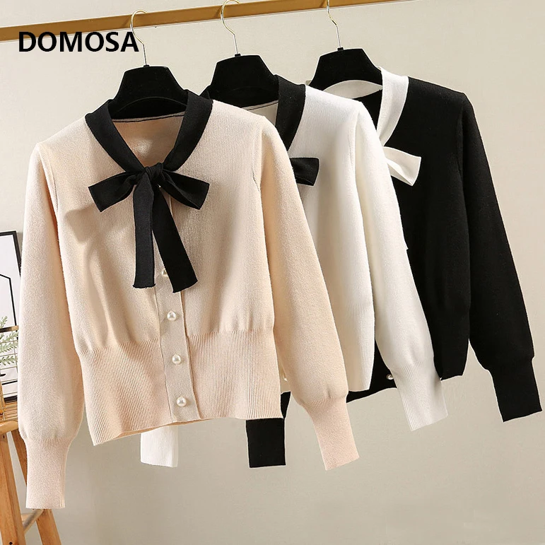 

Короткое пальто с высокой талией, вязаные кардиганы в иностранном стиле с бантом, свитер с длинным рукавом, вязаный свитер с бантом, кардига...