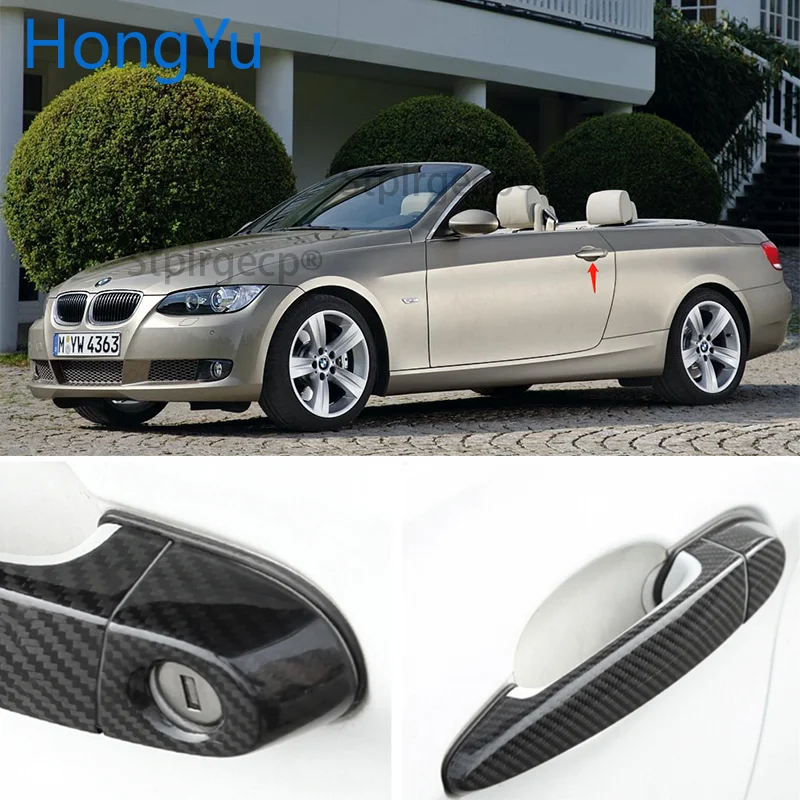 Car Real Carbon Fiber Door Handle Frame Trim Sticker Cover Accessories for BMW 3 series E90 E91 E92 E93 F30 F31 F35 2005-2015