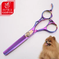 fenice japanese high end 6 0 inch purple pet grooming thinning scissors for dog grooming shears thinning rate 25 30