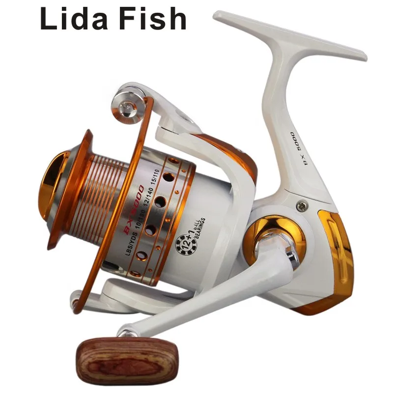 Enlarge Lida Fish Brand white BX1000-9000 series metal rocker spinning wheel fishing reel without gap fishing reel