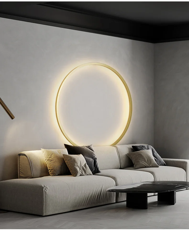 Designer Minimalist Wall Lamp Round Ring Led Wall Light Living Room Decoration Atmosphere Lights Nordic Decor Lighting with Plug