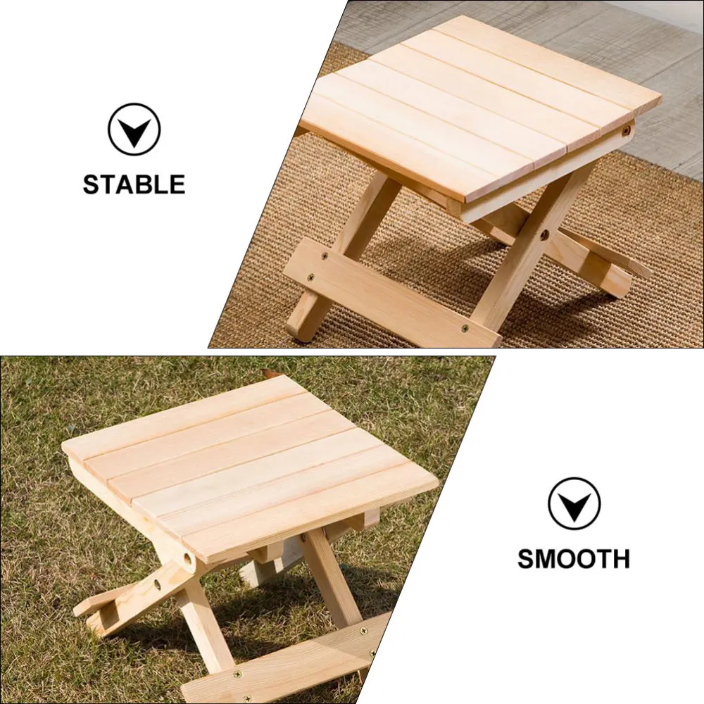 

1Pc Wood Folded Stool Simple Household Shoes Changing Stool (Wood Color)