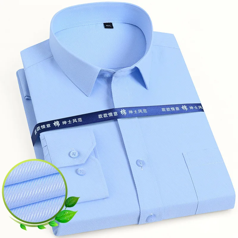 Размера плюс 8XL 7XL 6XL 5XL Мужская Однотонная рубашка с длинным рукавом Повседневная