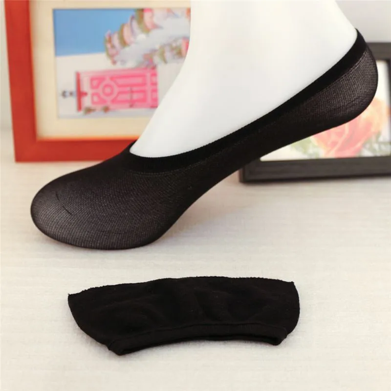 

New 10Pairs Woman Summer Slipper Cotton Blends Invisible Socks Beige Black Candy Colors Sock Slippers Anti-Slip Women's socks