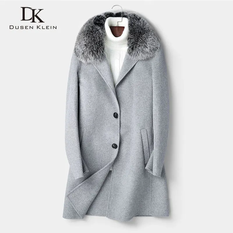 

Шерстяное мужское длинное пальто с воротником из лисьего меха, зимняя теплая деловая Повседневная тонкая куртка z8803L