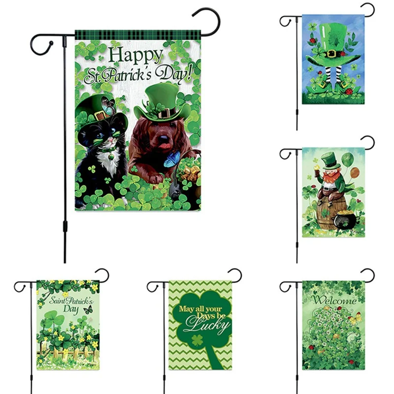 Новая мода 30*45 см ирландский день Святого Патрика мини двор баннер сад флаг