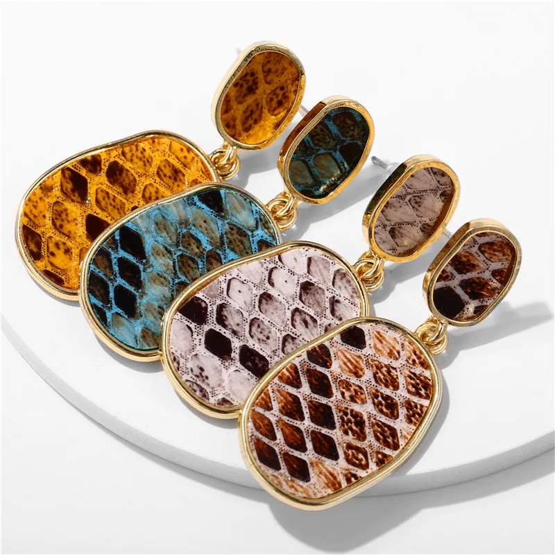 IF ME винтажные золотые серьги подвески из искусственной кожи в виде змеи для