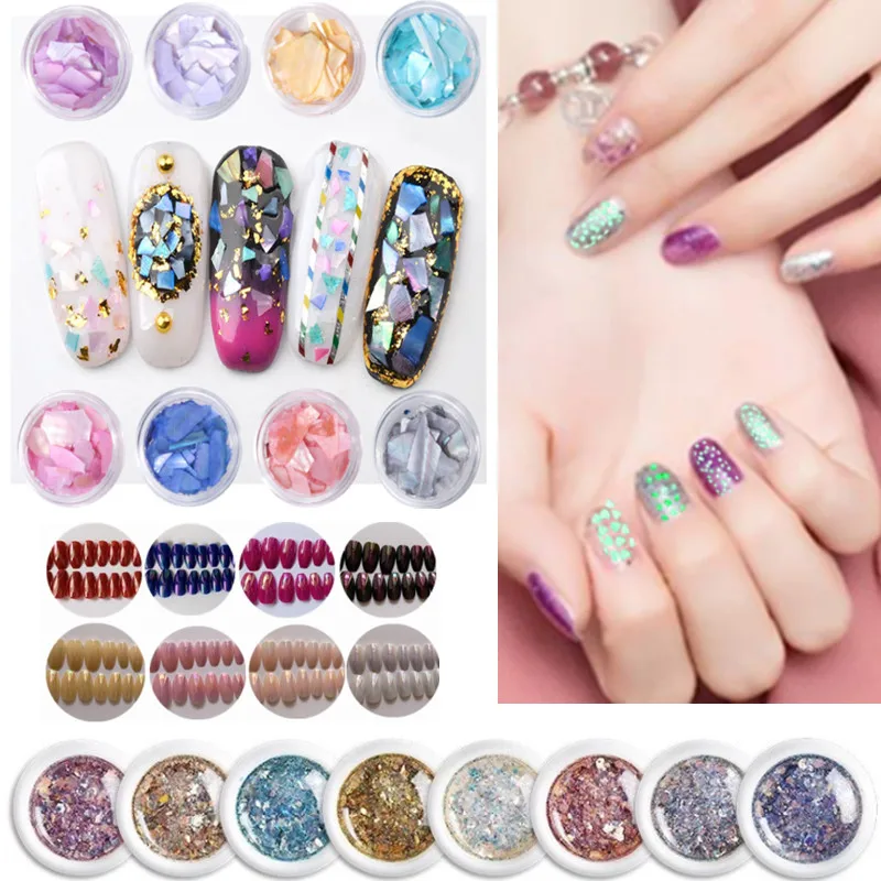 

New Ladies Girls DIY Decorations Sparkly Paillette Tips Nail Manicure Sequins