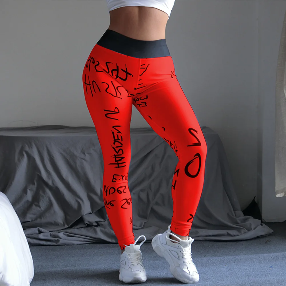 

Alphabet Printed Seamless Leggings Yoga Pants Push Up Running Fitness Bodybuilding Women Gym Sport Tight Leggings Lulu Leggings