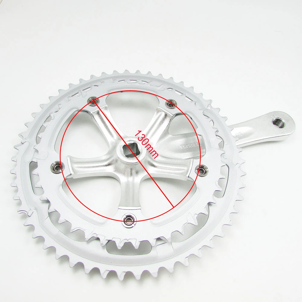 PROWHEEL 7/8/9 скорость Дорожный велосипед crankest передняя Звездочка 52/42 т 130BCD алюминиевого сплава квадратное отверстие складной велосипед Звездочка рукоятка колеса