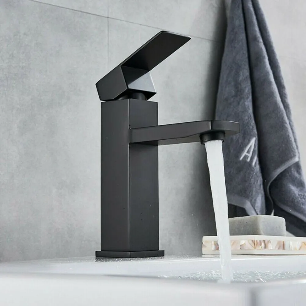 

Sink Counter Waterfall Bathroom Tap Hot Cold Mixer Tap Basin Mixer Tap Chrome Square Mono Faucet Bath Accessories