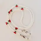 Модная цепочка для очков в виде вишни для чтения, очки в стиле ретро с бусинами, очки, шнур для очков, ремешок на шею, цепочка для маски, Подарочная одежда для глаз