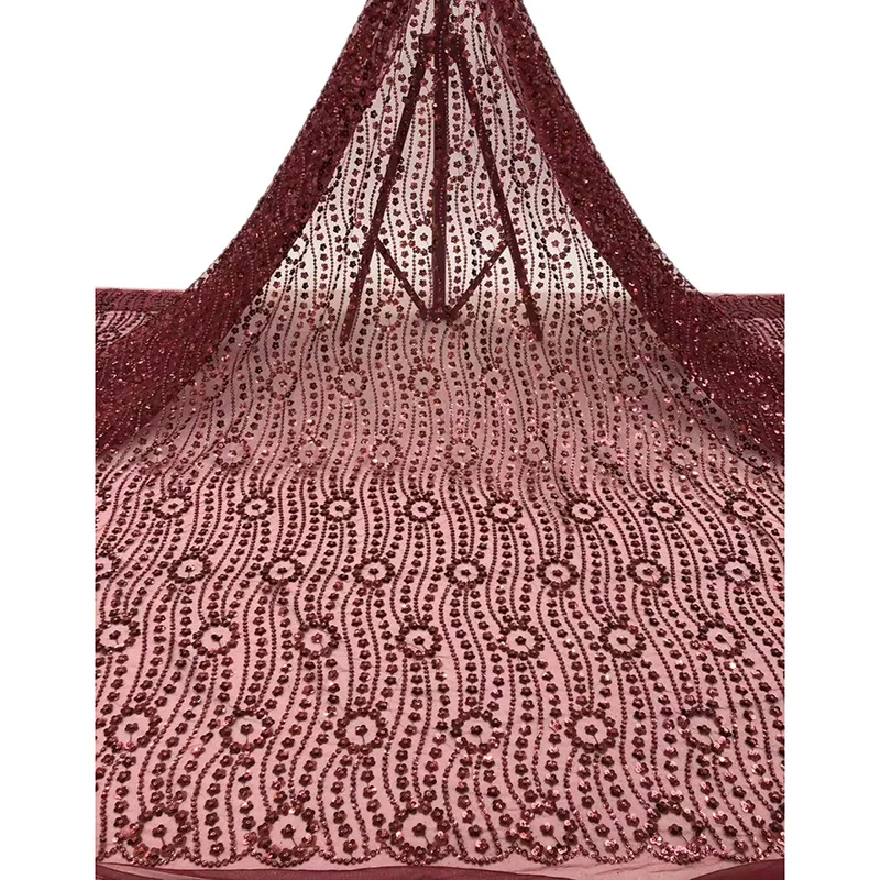 

Французская сетчатая кружевная ткань для женщин, кружевная ткань с кругами и блестками ADP13, однотонная Высококачественная Тюлевая кружевна...