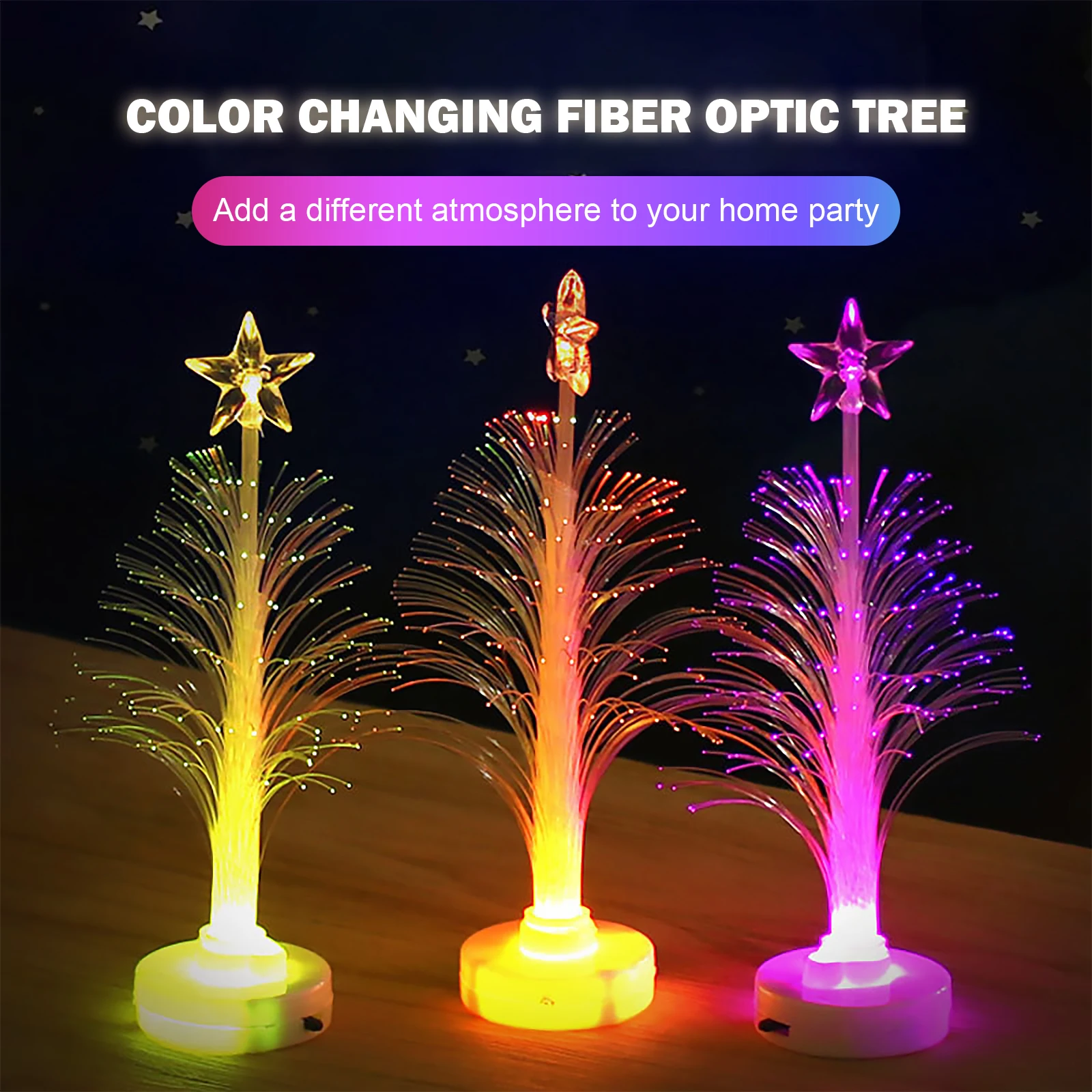 

USB светодиодный Ночной светильник, Мини Рождественская елка, волоконный светящийся светильник, украшение для спальни, сказочный светильник...