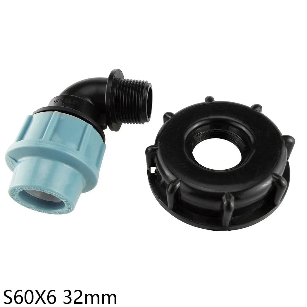 

IBC Tank Adapter S60X6 For MDPE Elbow Pipe Fitting 32mm BSPF Adapter Garden Hose Faucet Connector Replacement Valve Fitting