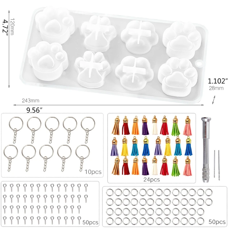 

2021 New 1 Set Dogs Bear Animal Paws Epoxy Resin Mold Jewelry Pendant Silicone Mould DIY Crafts Necklace Pendant Earrings Mold