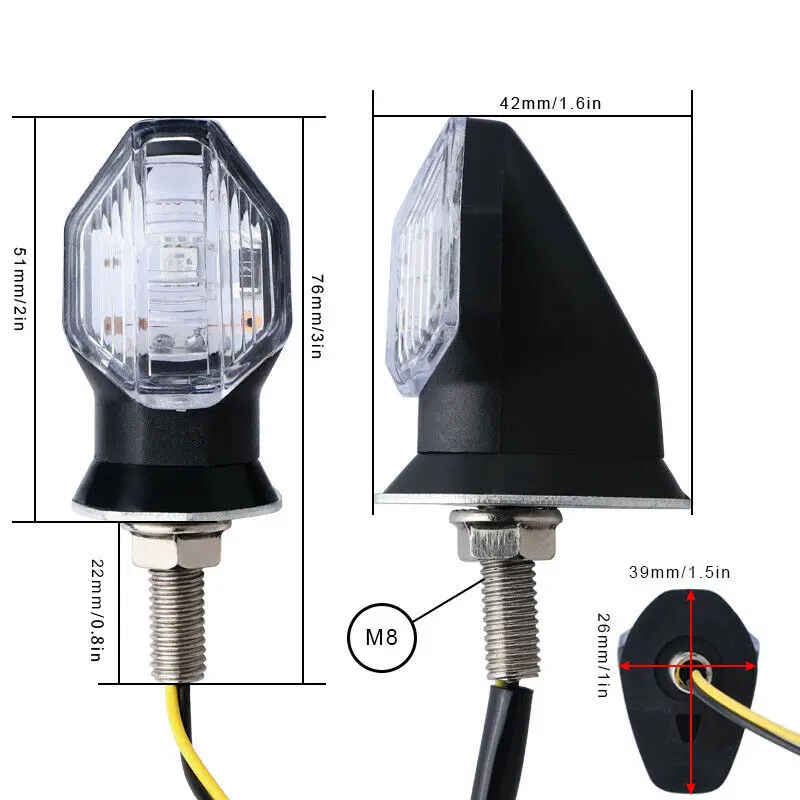 

2pcs/set Universal Motorcycle Turn Signals Light Mini LED Indicator Lamps Blinker Lights Amber Accessories For Suzuki Kawasaki