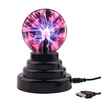 hot selling crystal plasma ball 3 inch night light usb plug glass sphere novelty ball light plasma table lamp dropshipping