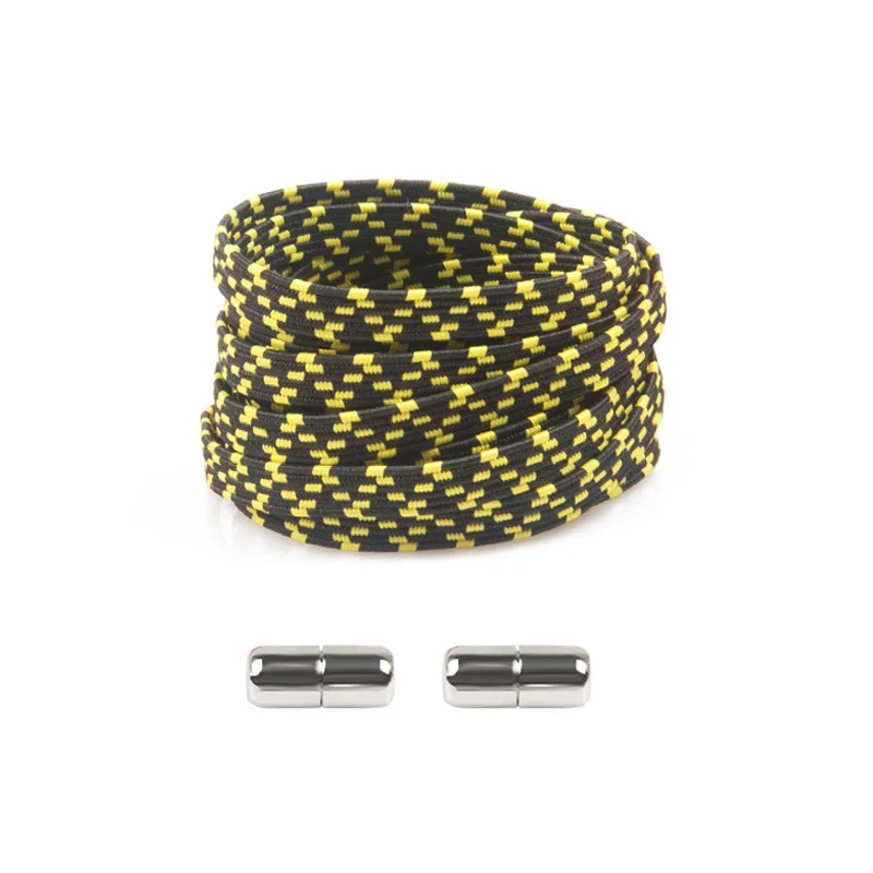 light yellow Новые эластичные шнурки без завязок полукруглые шнурки для детей и взрослых кроссовки шнурки быстро ленивые металлические ботинки со шнурками - Цвет: light yellow