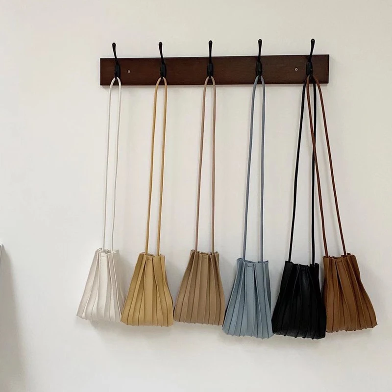 

2021 модная новая женская сумка, Женская плиссированная сумка через плечо для телефона из искусственной кожи в японском стиле, мини женская с...