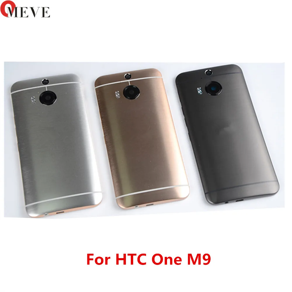 Металлический задний корпус двери для htc One M9 задняя крышка батарейного отсека чехол с объемом+ Кнопка питания+ объектив камеры в сборе