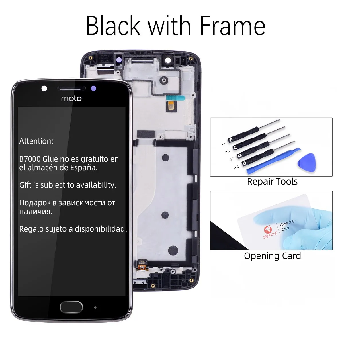 Дисплей для Motorola Moto G5 LCD в сборе с тачскрином на рамке черный золотой XT1672 XT1670 XT1676 - Цвет: Black with Frame